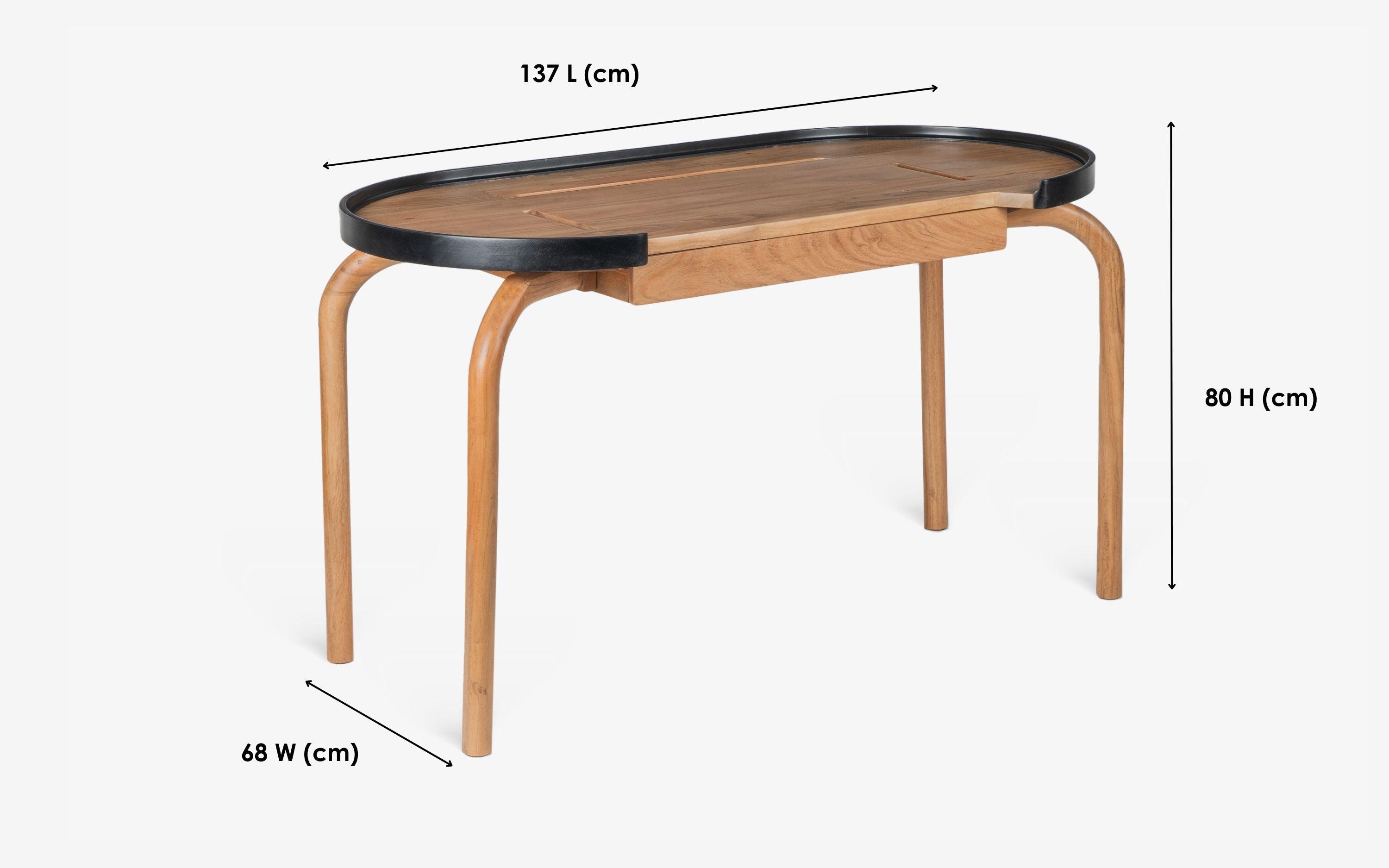 Buy Andaman Solid Wood Study Table with Storage Drawer - with white background - Orange Tree