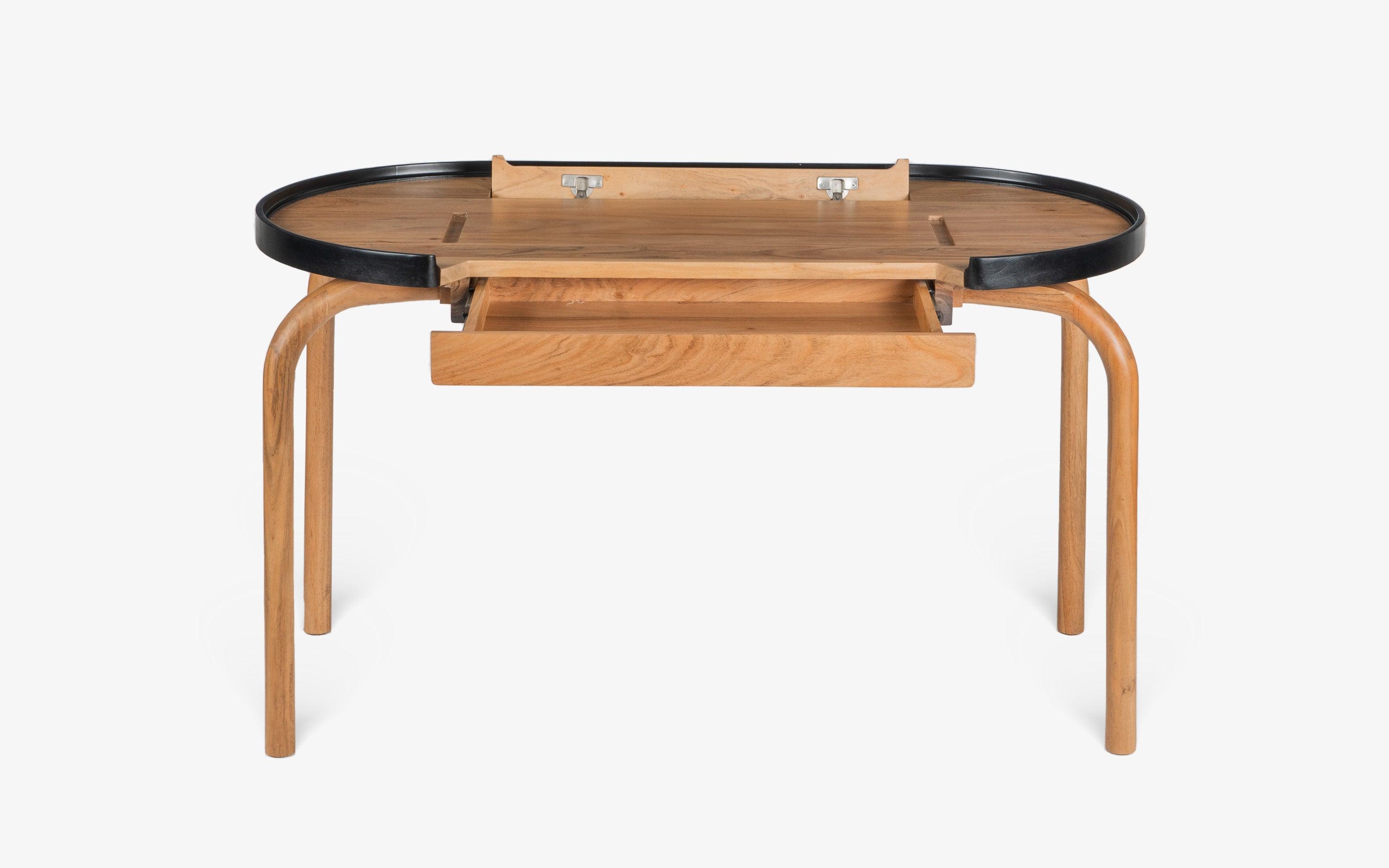 Buy Andaman Solid Wood Study Table with Storage Drawer - with white background - Orange Tree