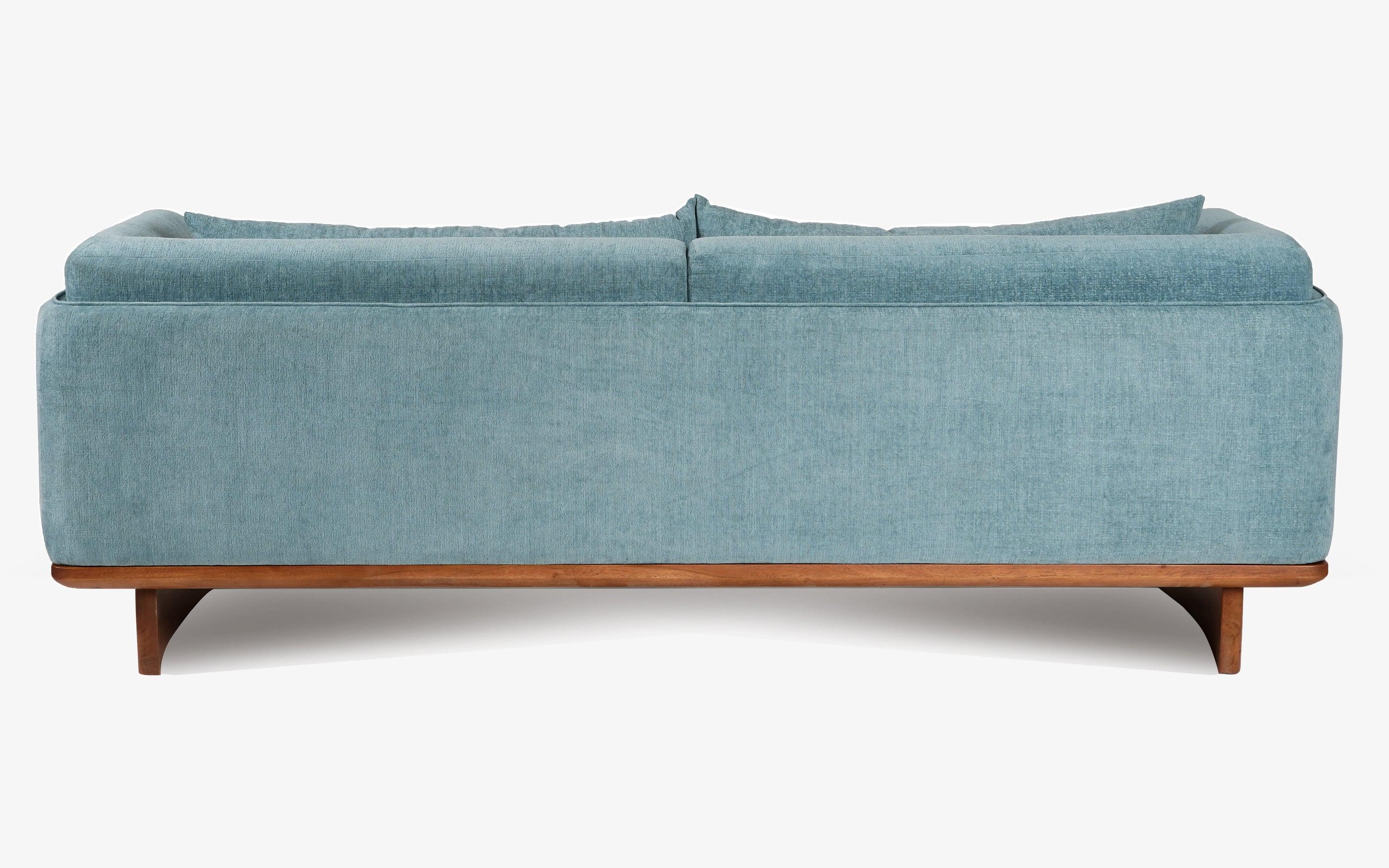 Anish Blue 3-Seater Sectioanl Sofa for Living Room | Luxury Couch - with white background - Orange Tree