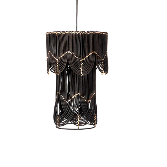 Arch Hanging Lamp Tall Black Cane