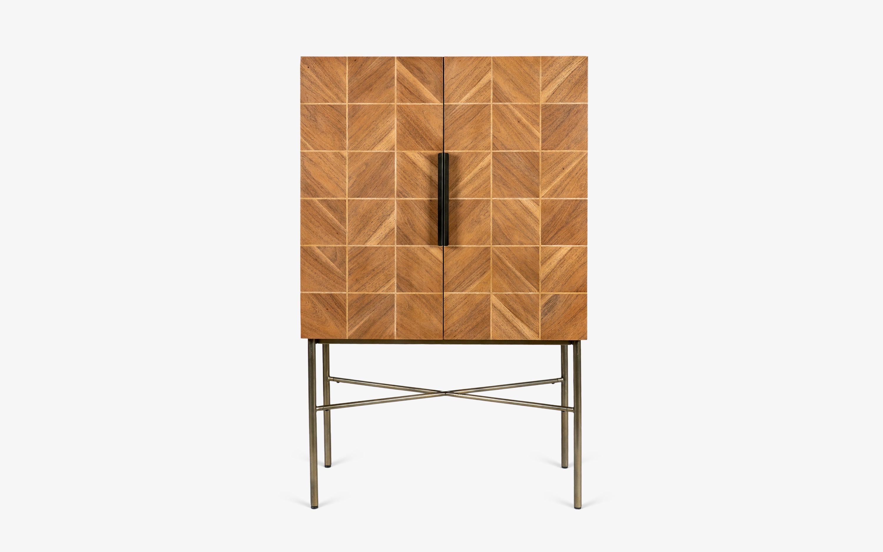 Buy Arrow Home Bar Cabinet | Acacia & Oak Wood, Teak Finish - with white background - Orange Tree