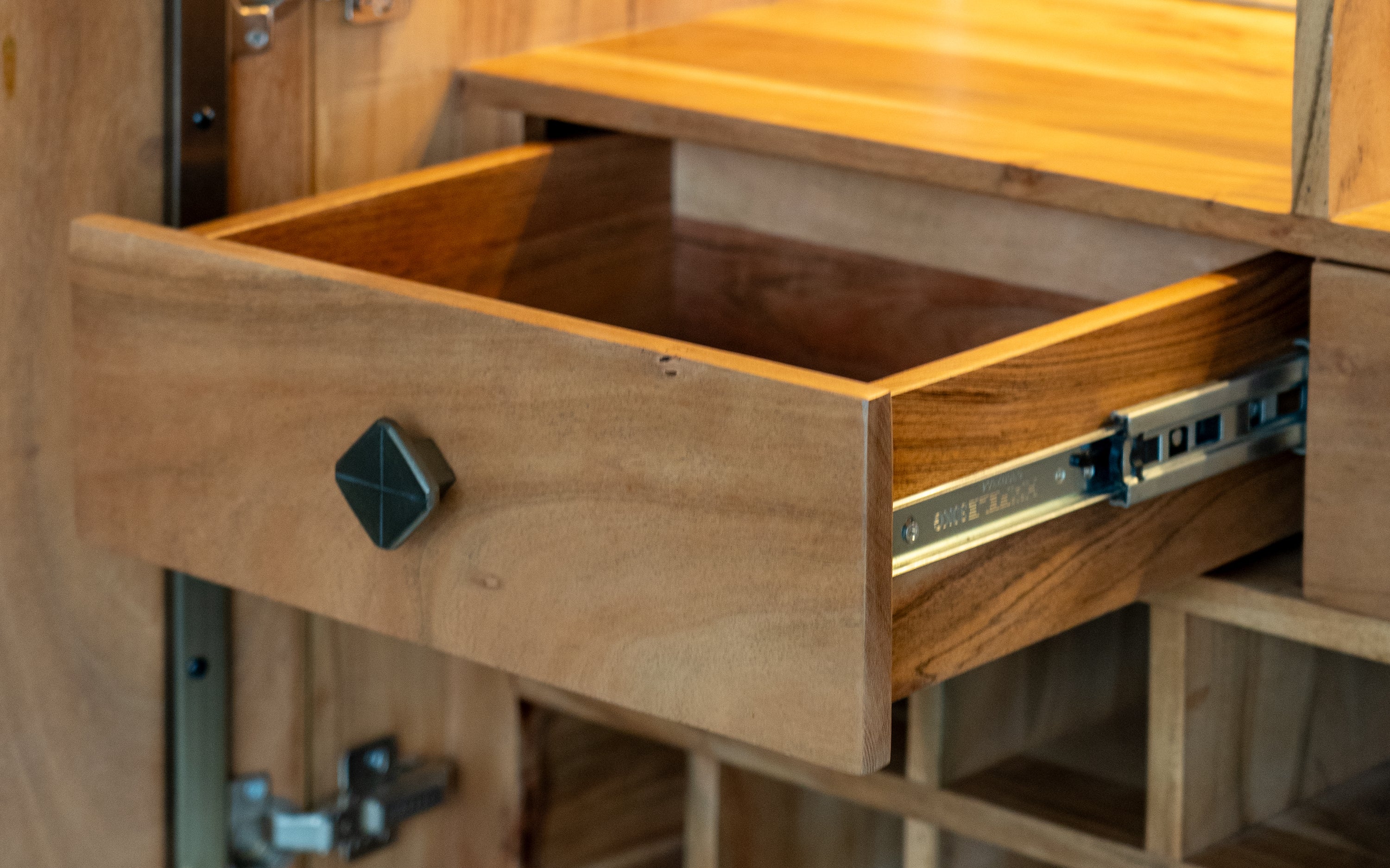Buy Arrow Home Bar Cabinet | Acacia & Oak Wood, Teak Finish - with white background - Orange Tree