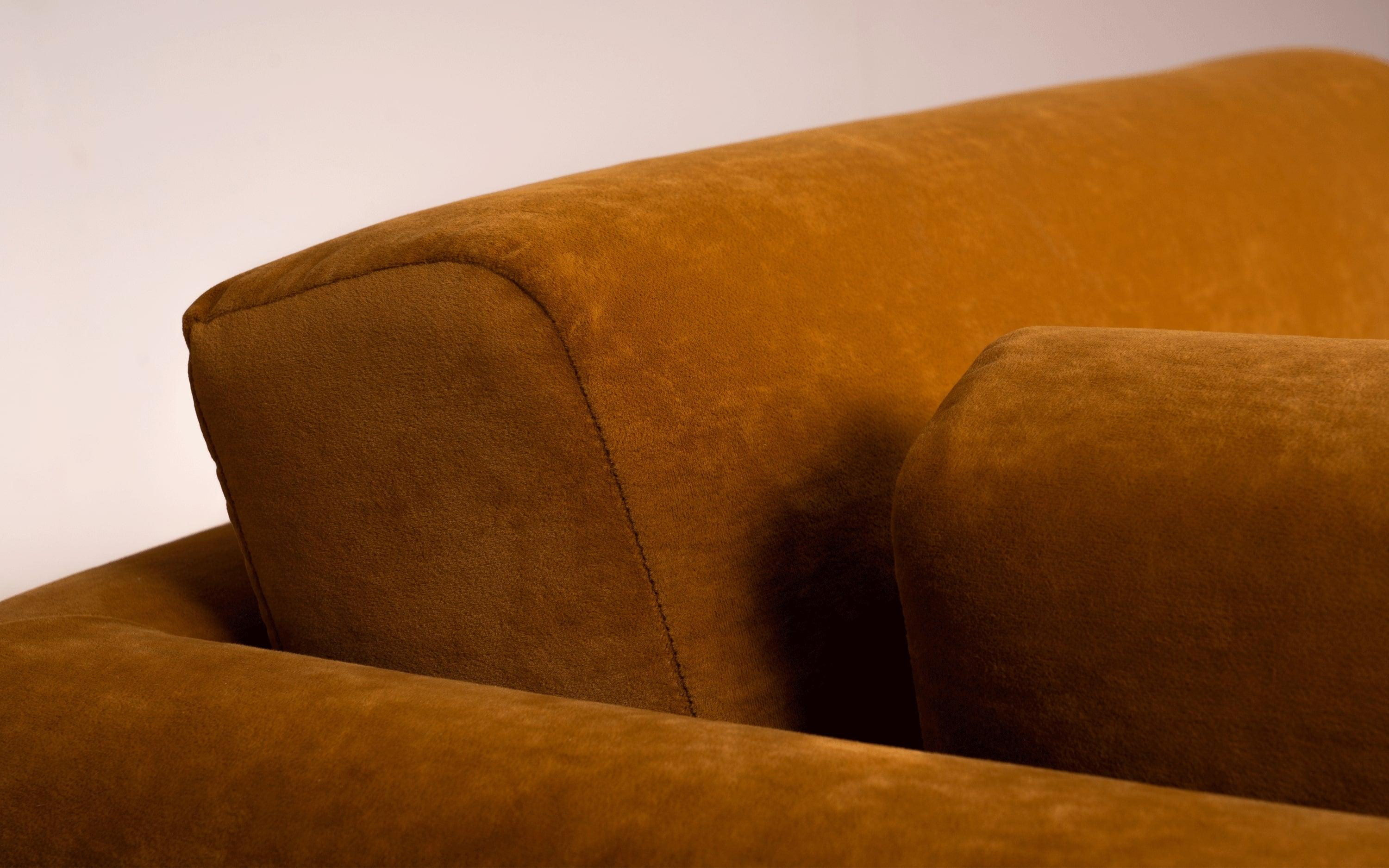 Arrow Ochre 1 Seater Sofa - Comfortable Couch for Home - with white background - Orange Tree