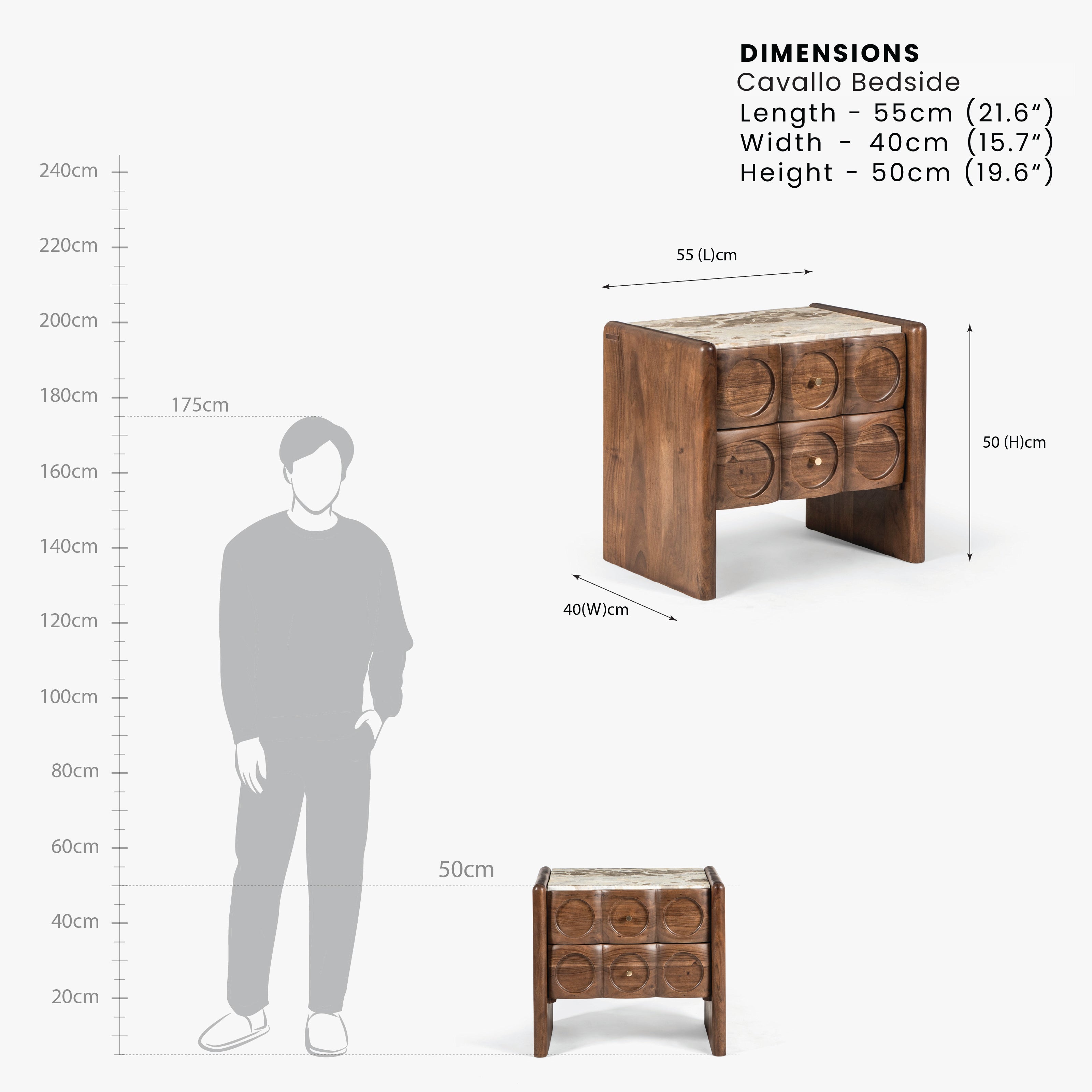 cavallo bedside table dimenison image