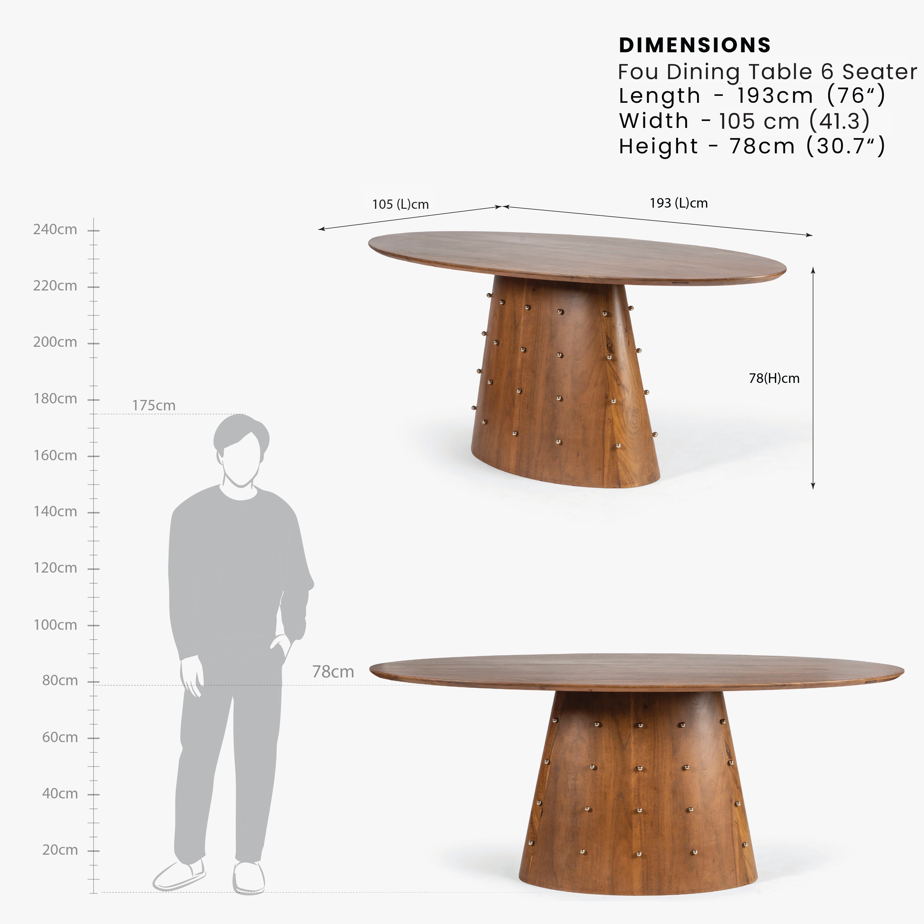 fou 6 seatwer dining table dimension image