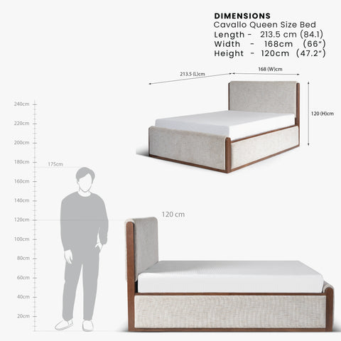 cavallo queen size bed dimension image