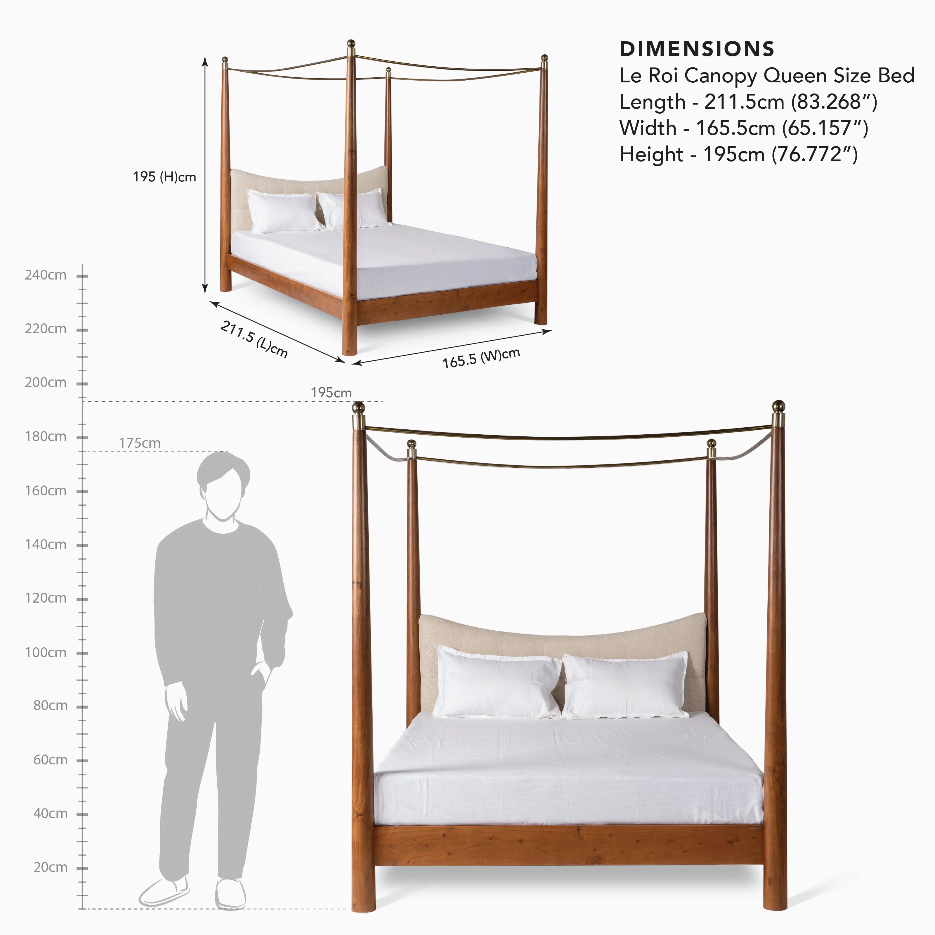 queen size canopy bed dimension image