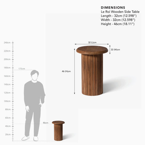 sofa side table dimesnion image