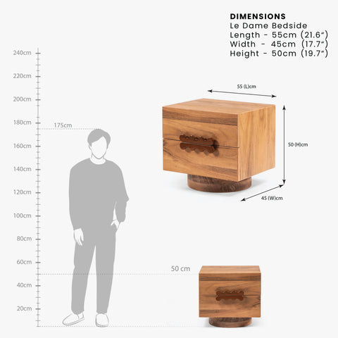 le dame bedside dimension image 