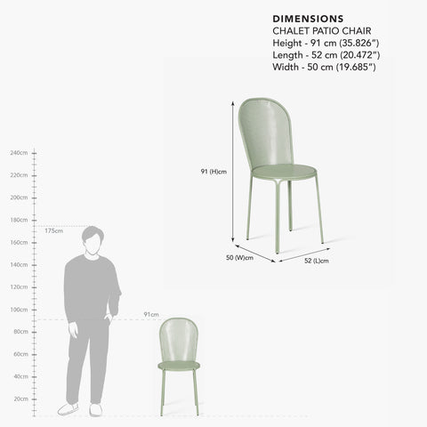 outdoor dining chair  dimension image