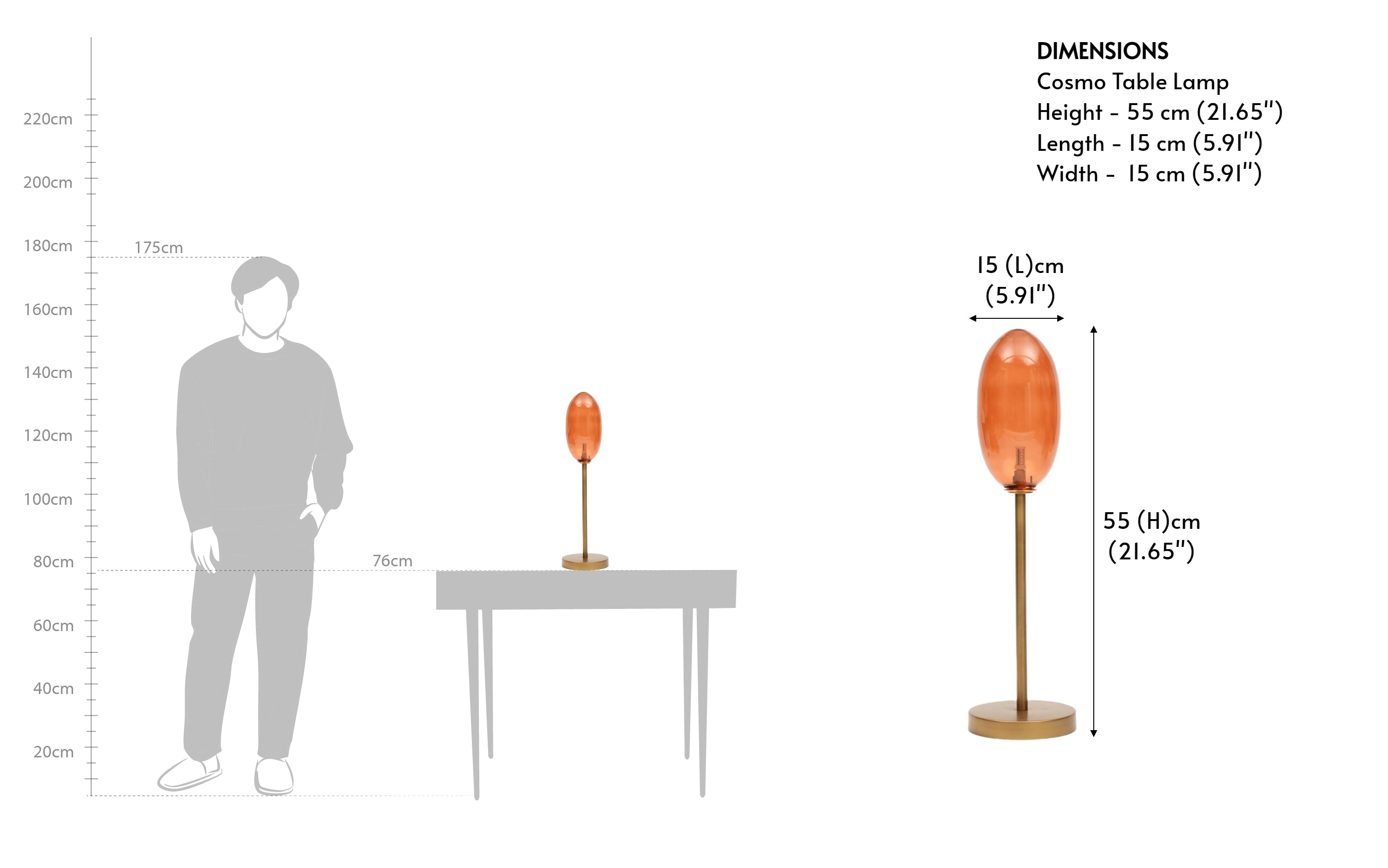 Astra Table Lamp - Close shot - from right angle - Orange Tree