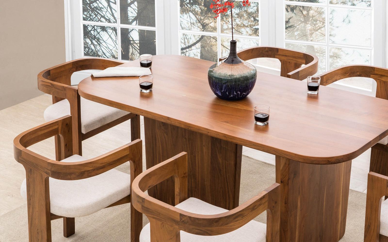 Anish Dining Chair With Arm - Orange Tree Home - Close shot - from upper angle - Orange Tree
