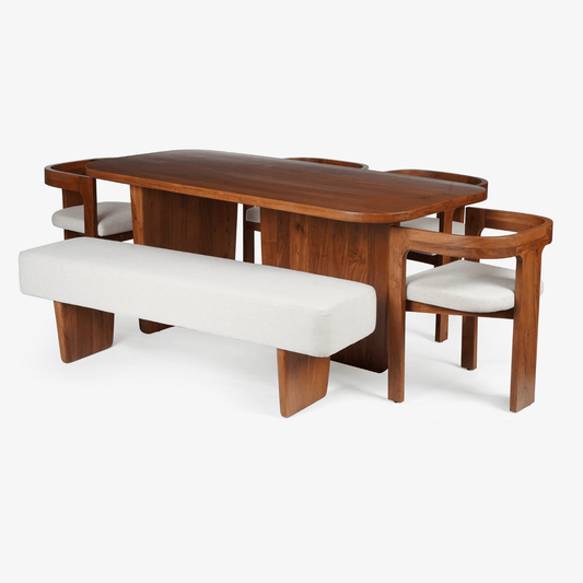 Attica Dining Table With 4 Attica Chairs And Bench