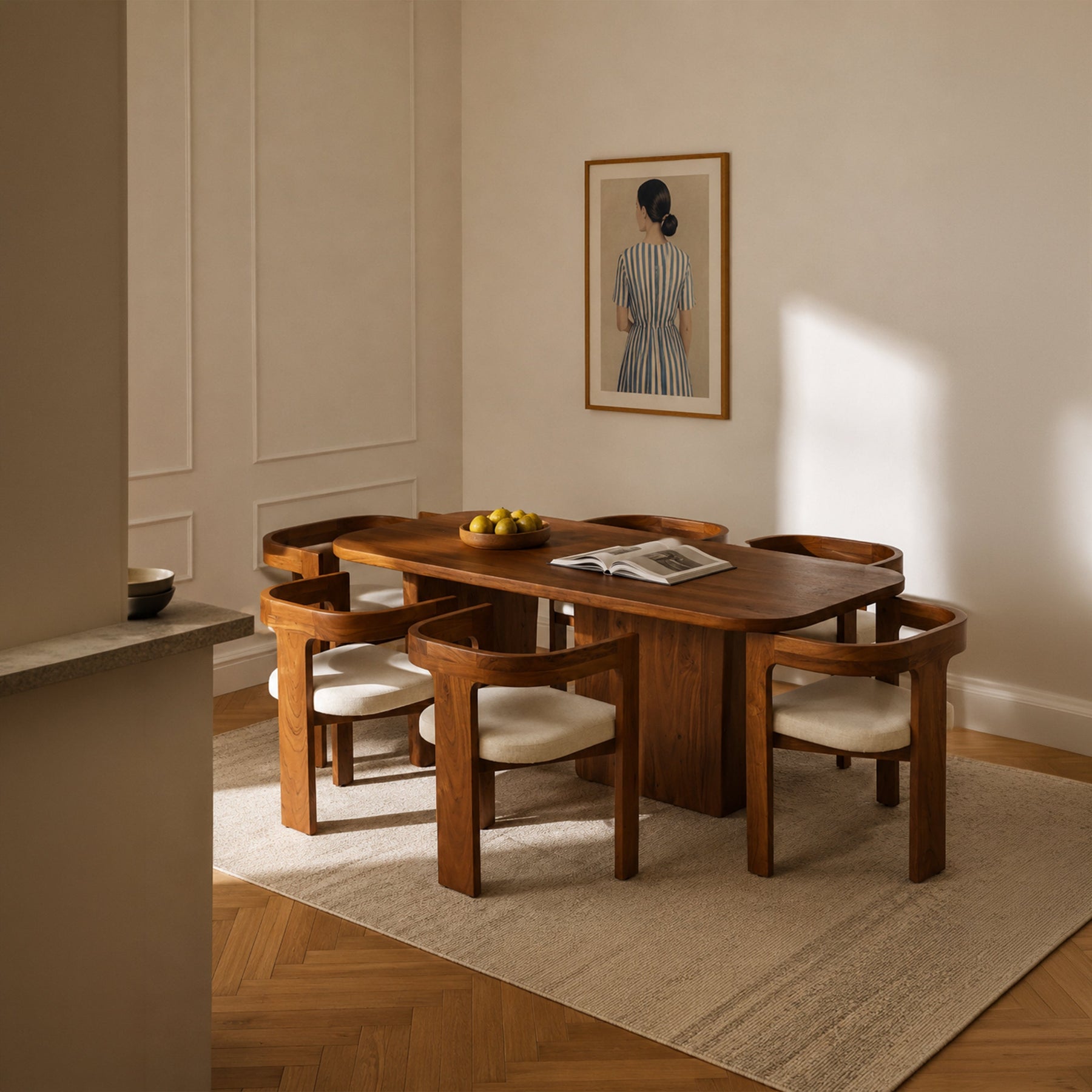 Attica Dining Table With 6 Attica Chairs