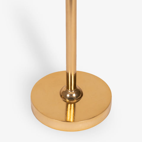 Brushed brass lamp base detail for modern table lamp