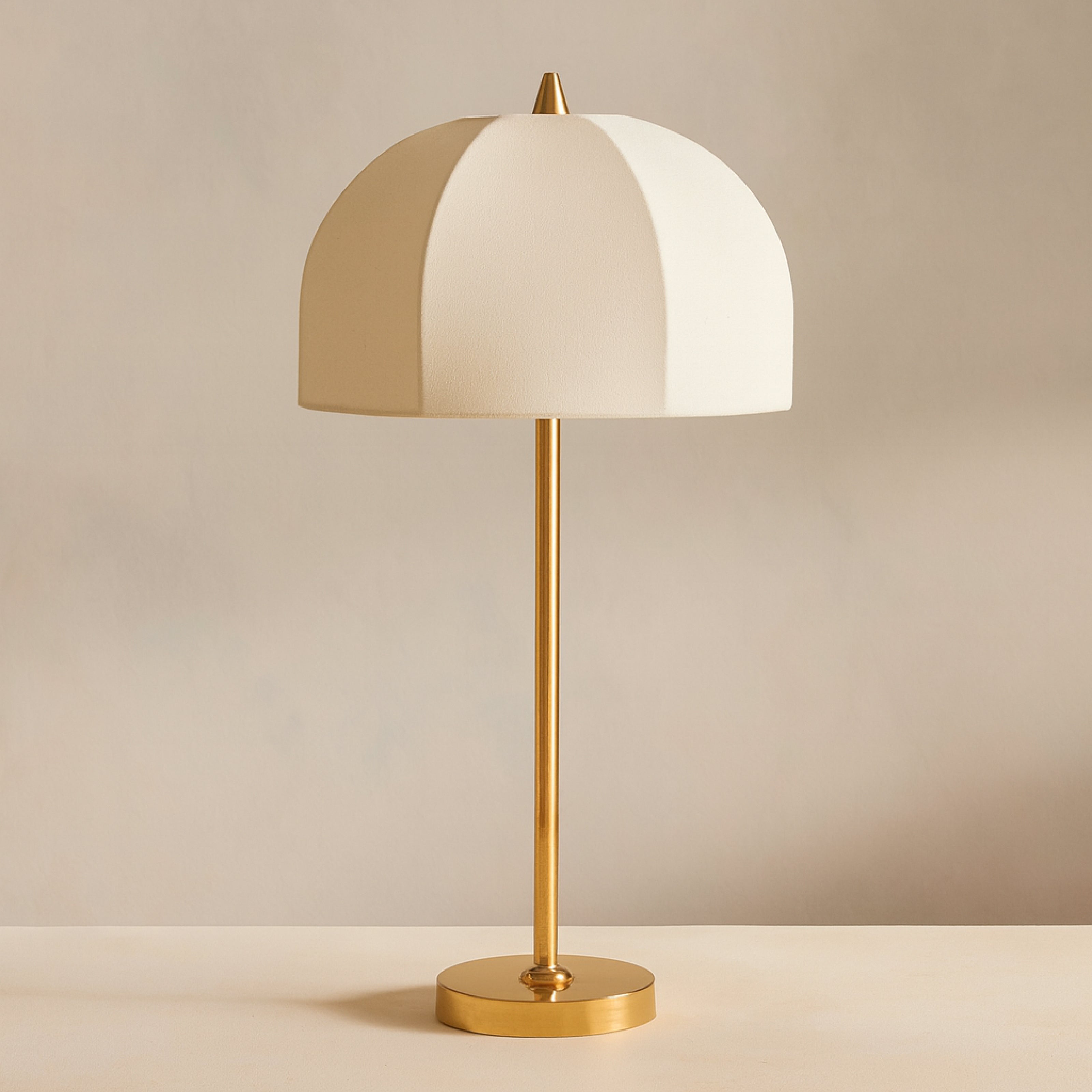 Minimal brass table lamp for bedroom side table lighting