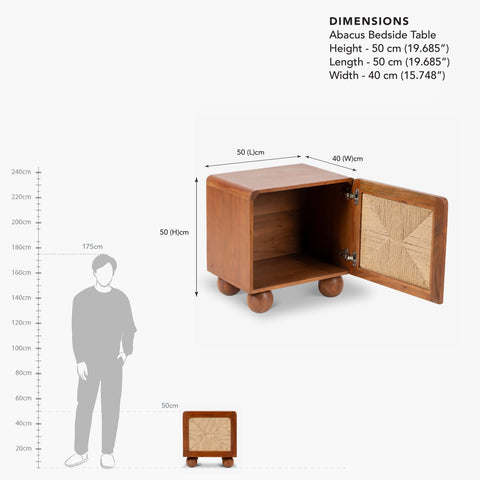 Abacus Wooden Bedside