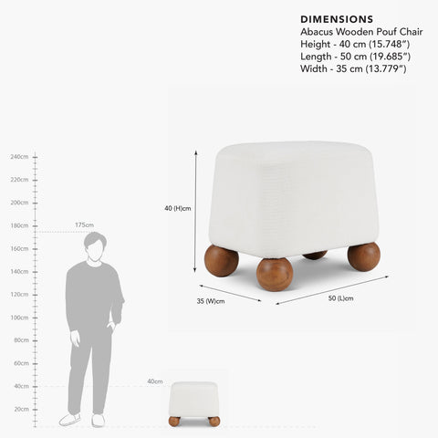 Abacus Wooden Pouf Chair