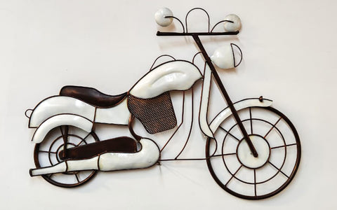Bike Wall Decor White Copper