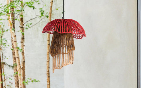 Bloom Tall Hanging Lamp Coral