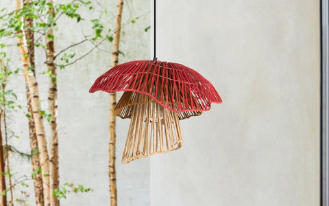 Bloom Wide Hanging Lamp Coral