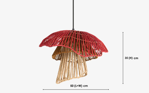 Bloom Wide Hanging Lamp Coral