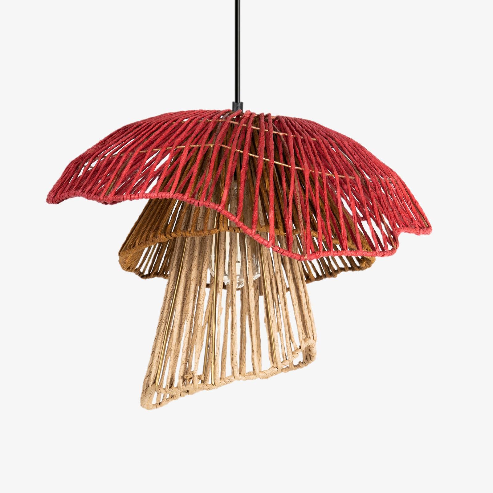 Bloom Wide Hanging Lamp Coral