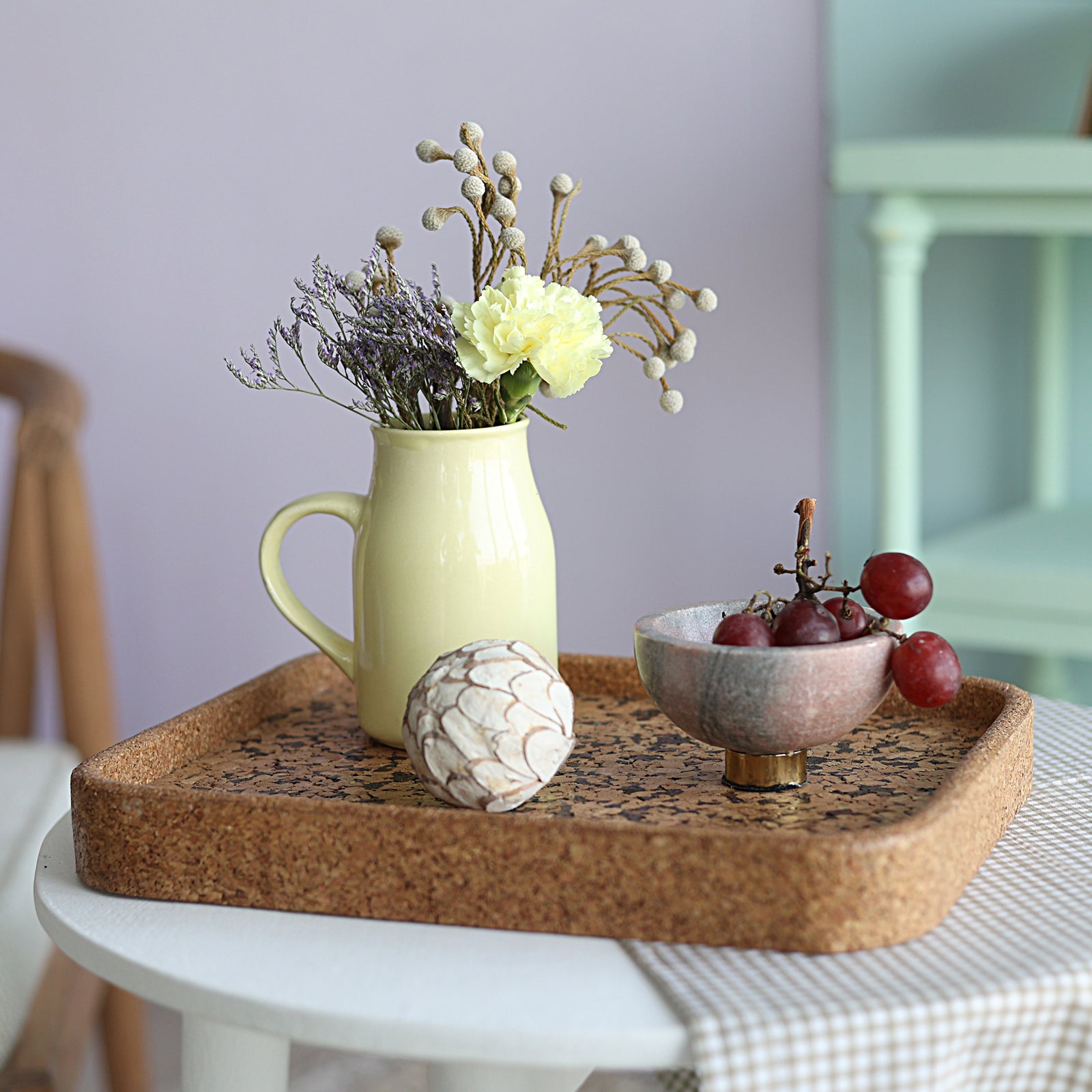 Boho Rectangular Cork Tray