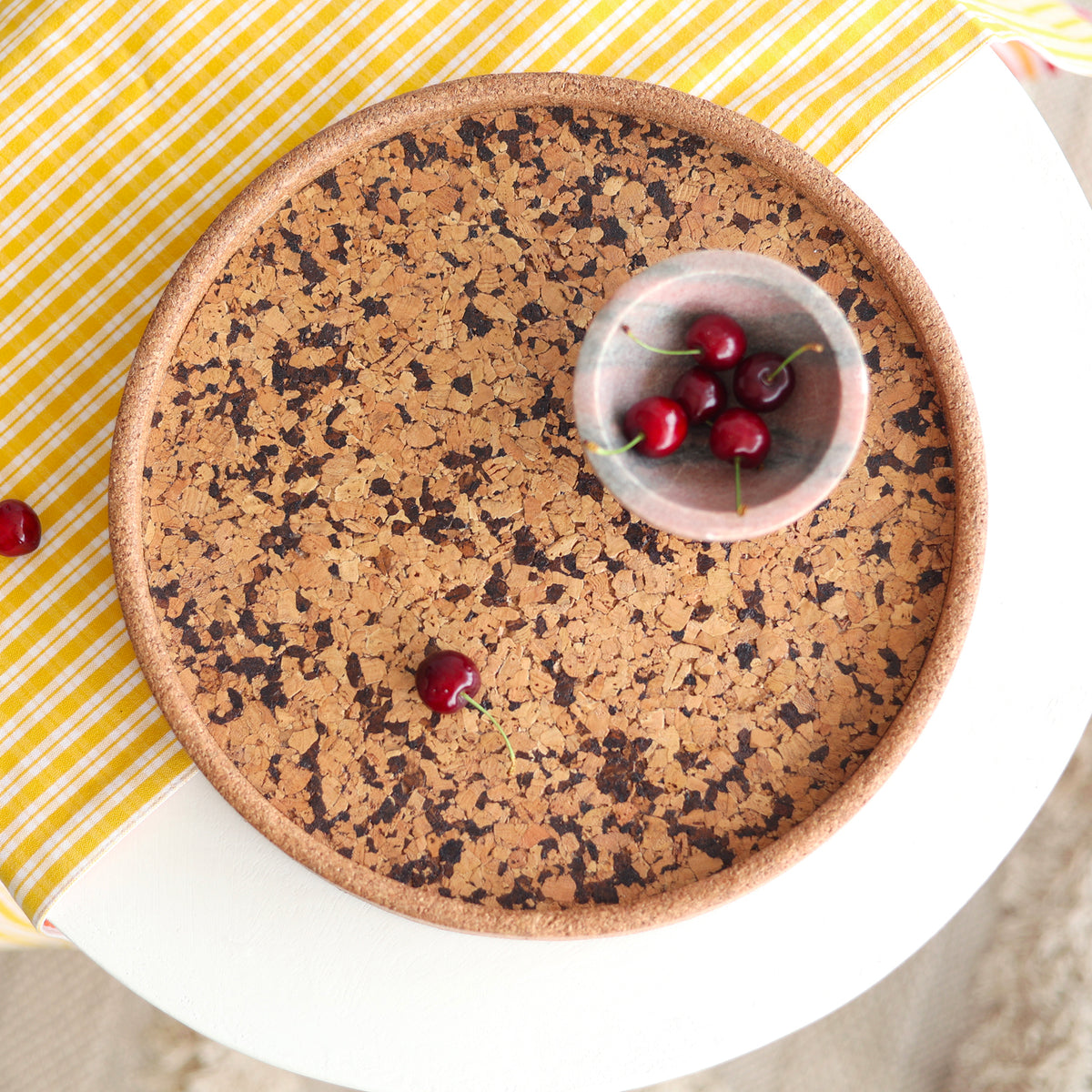 Boho Round Cork Tray