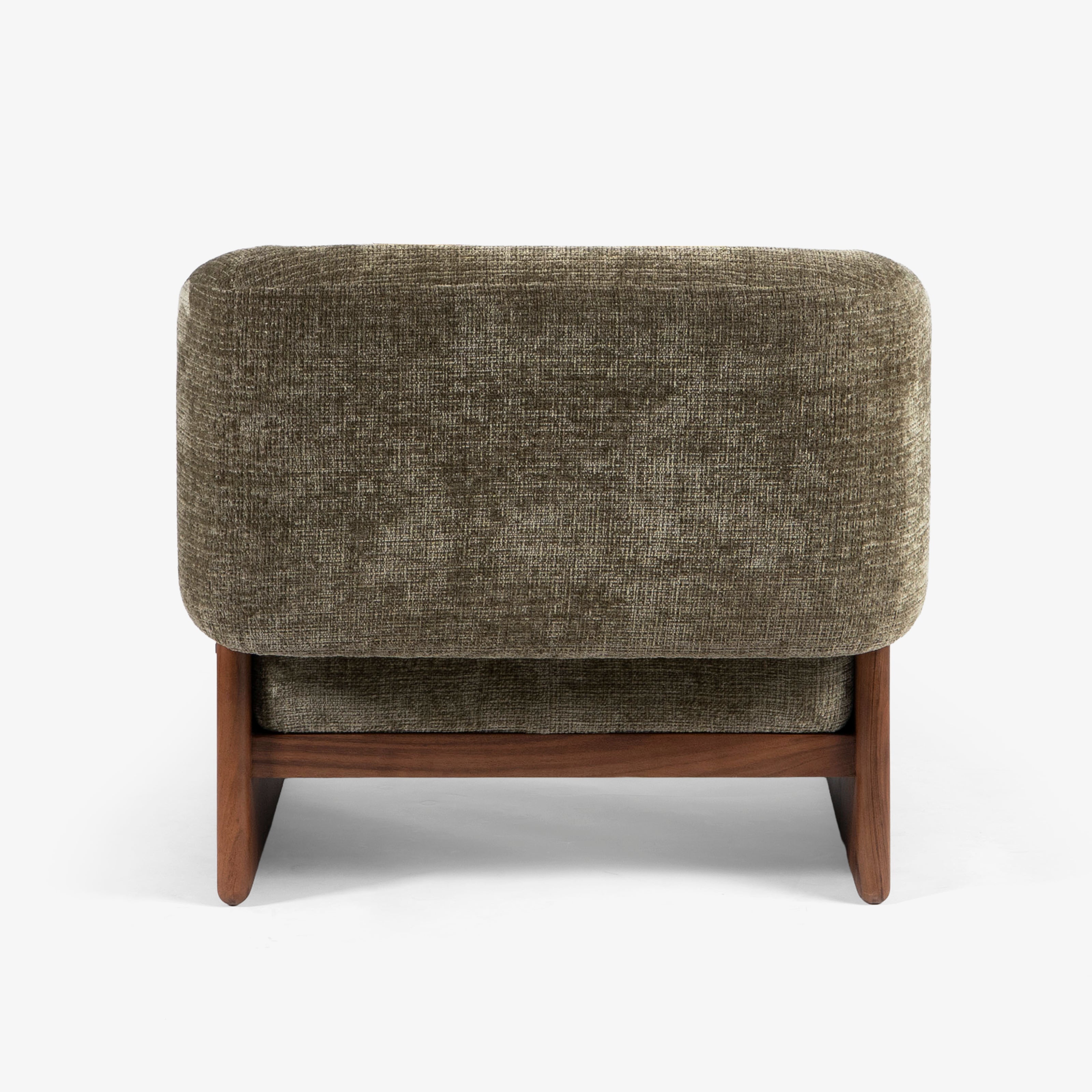 Green armchair back view