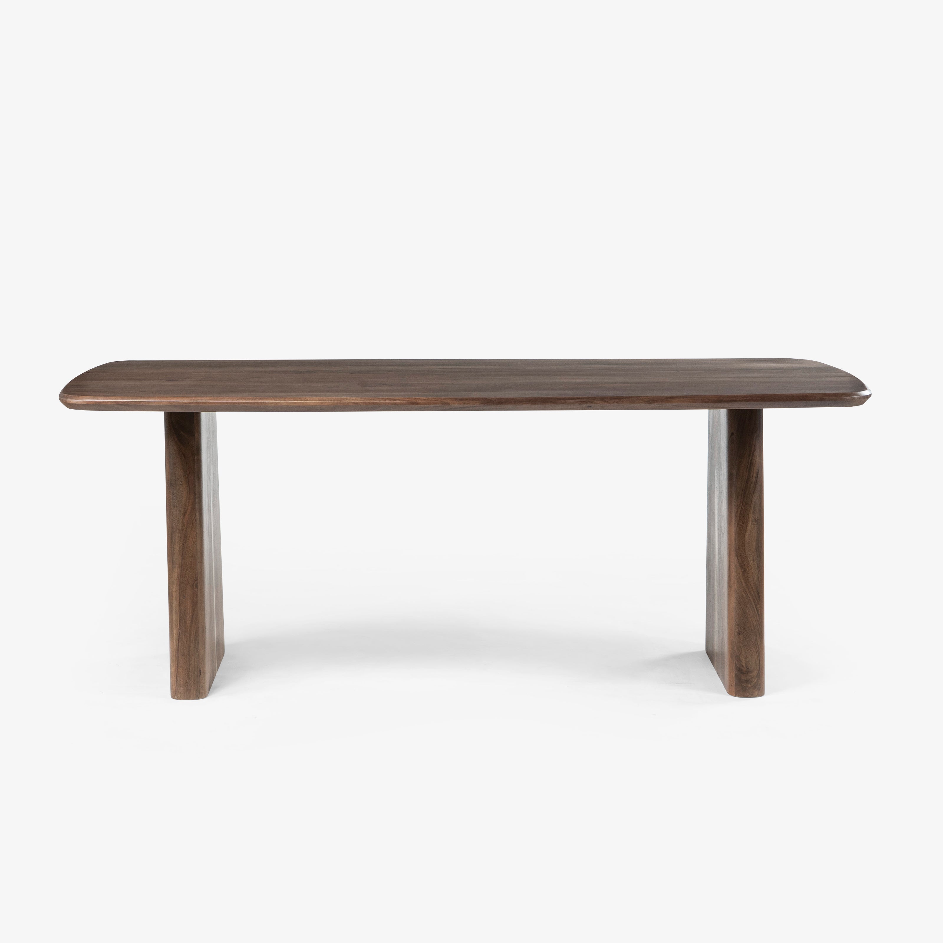 Wooden table on white background