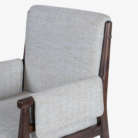 Upholstered dining armchair, side view