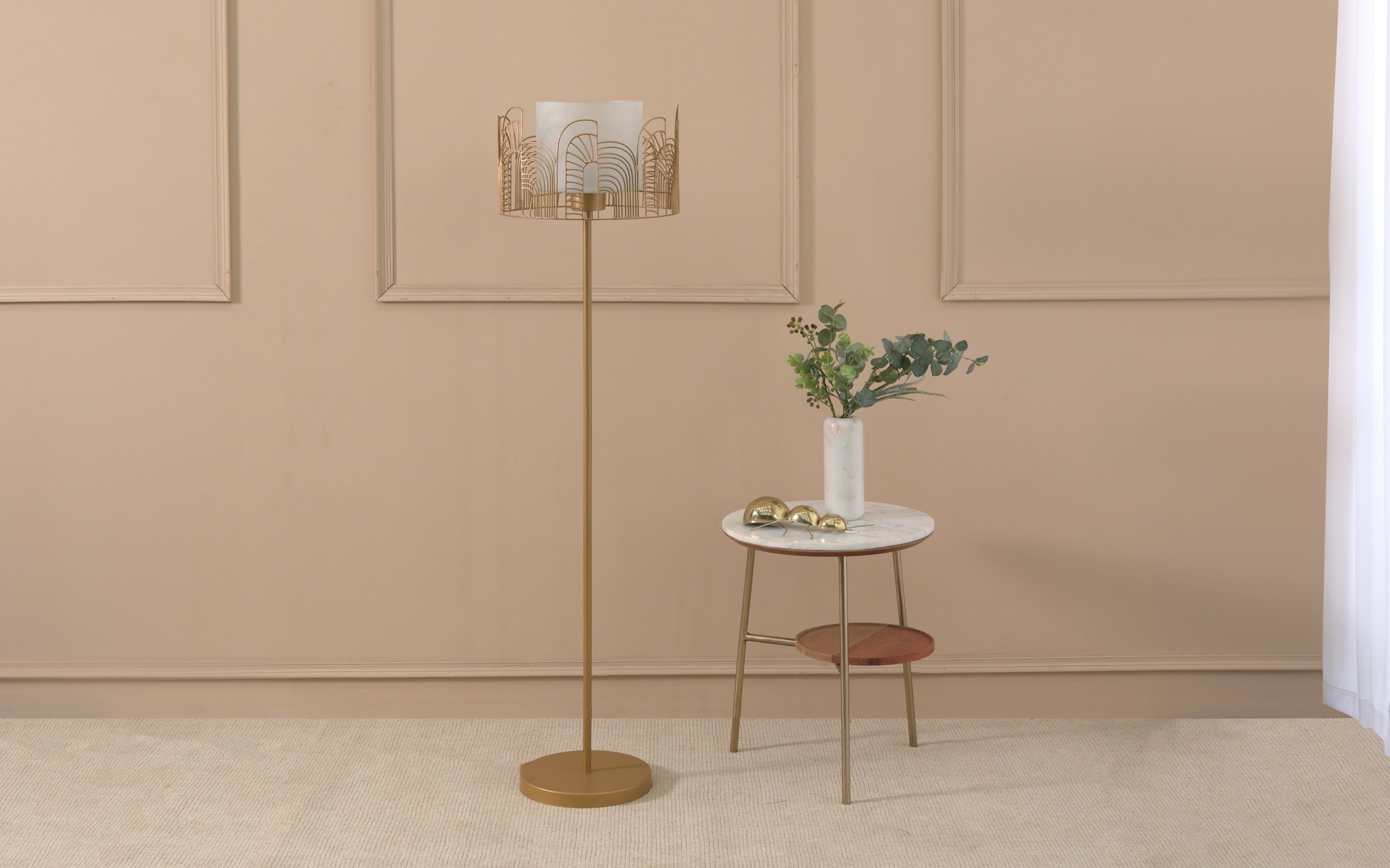 Killa Natural Metal Floor Lamp - Orange Tree