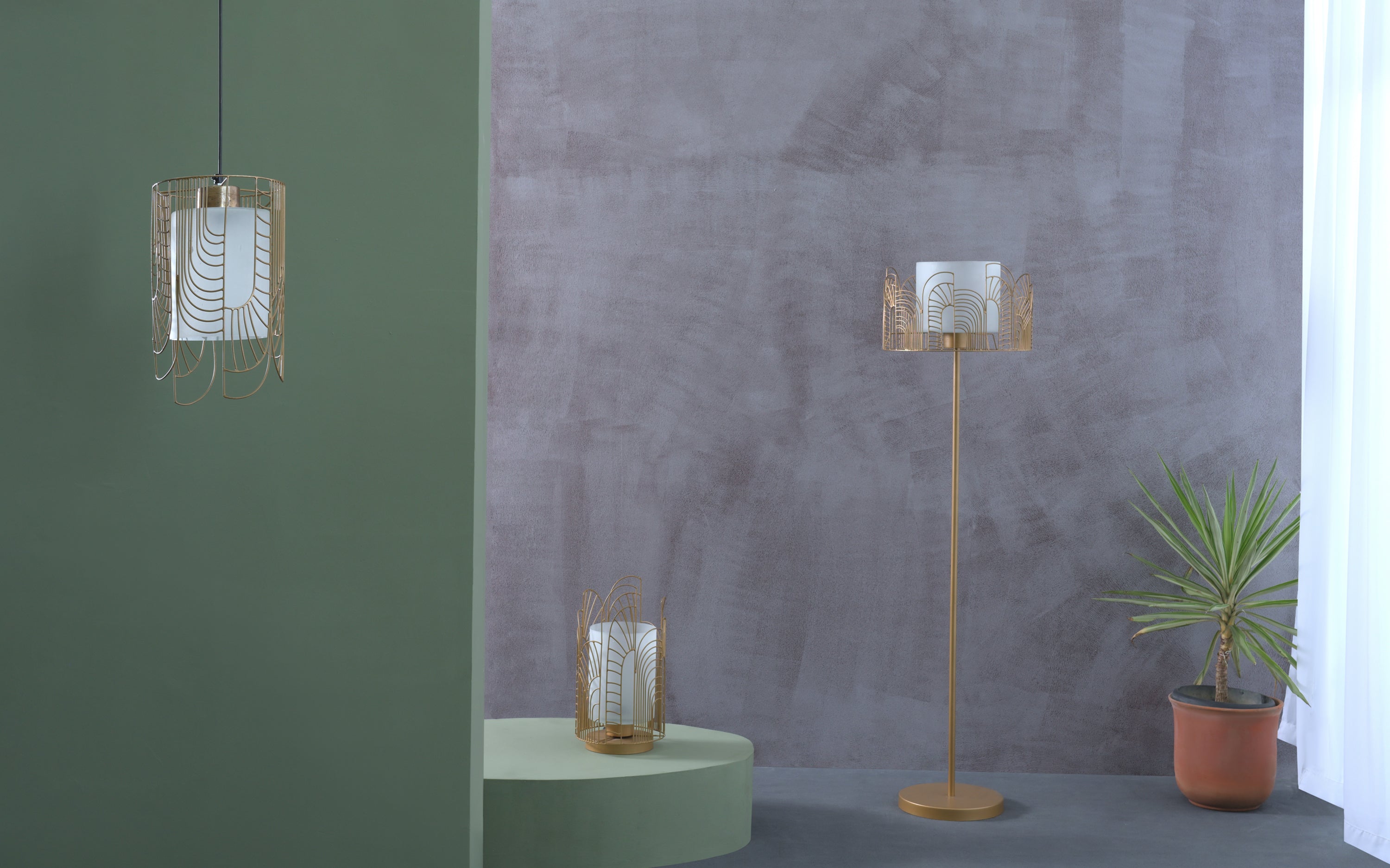 Buy Claude Tall Metal & Glass Pendant Ceiling Lamp - Close shot - Orange Tree