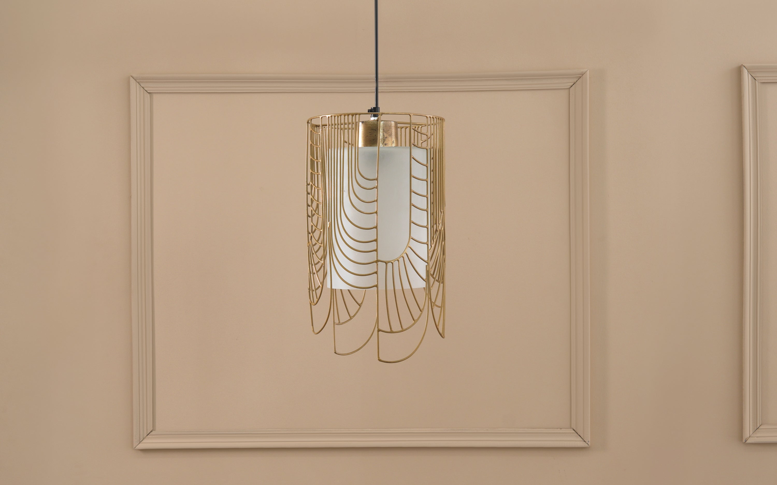 Buy Claude Tall Metal & Glass Pendant Ceiling Lamp - Orange Tree