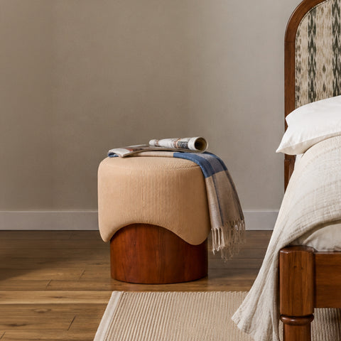 Cora Ribbed Pouf
