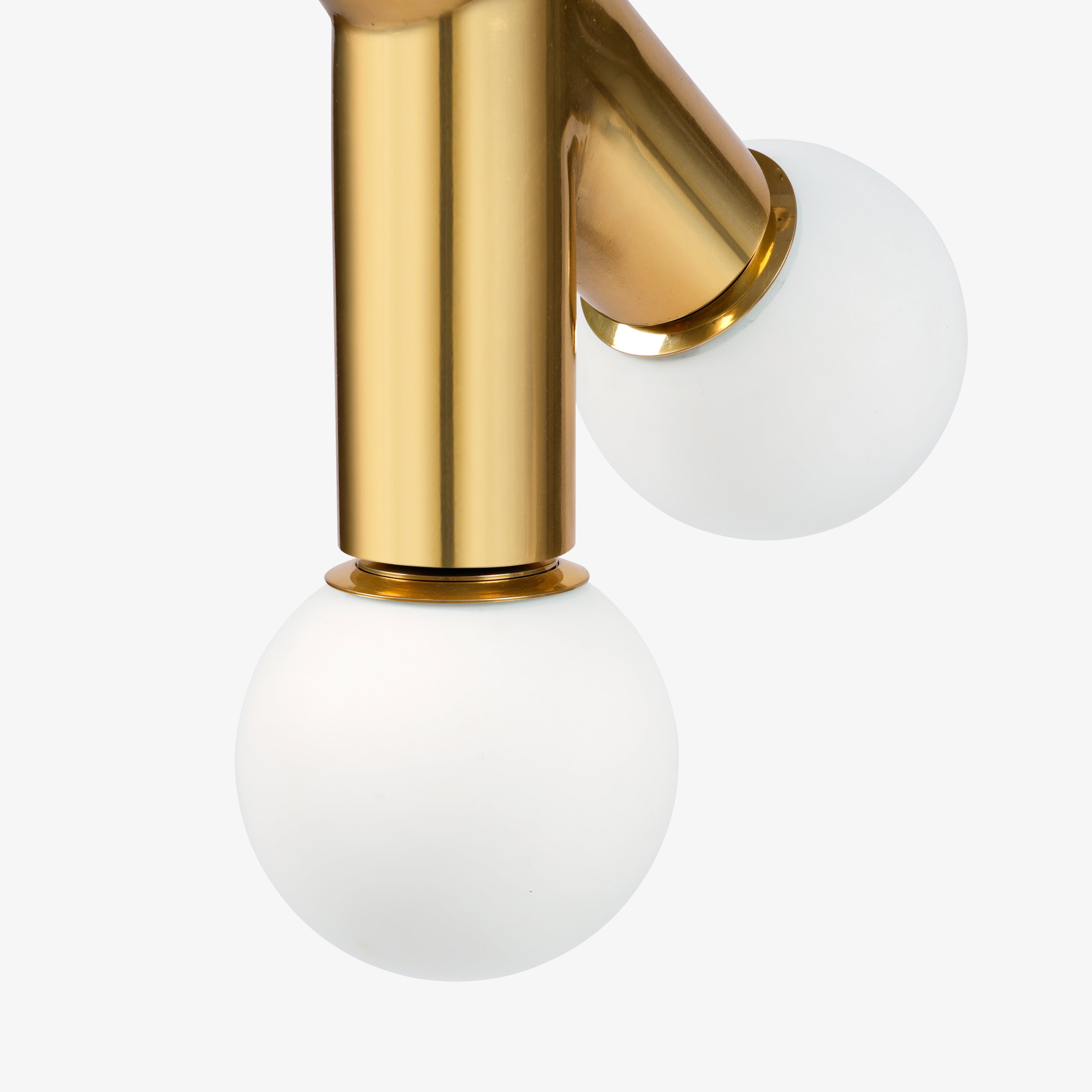 High-detail shot of the frosted glass globe and brass socket, suitable for hanging kitchen lights or hanging lights for bedroom styling.