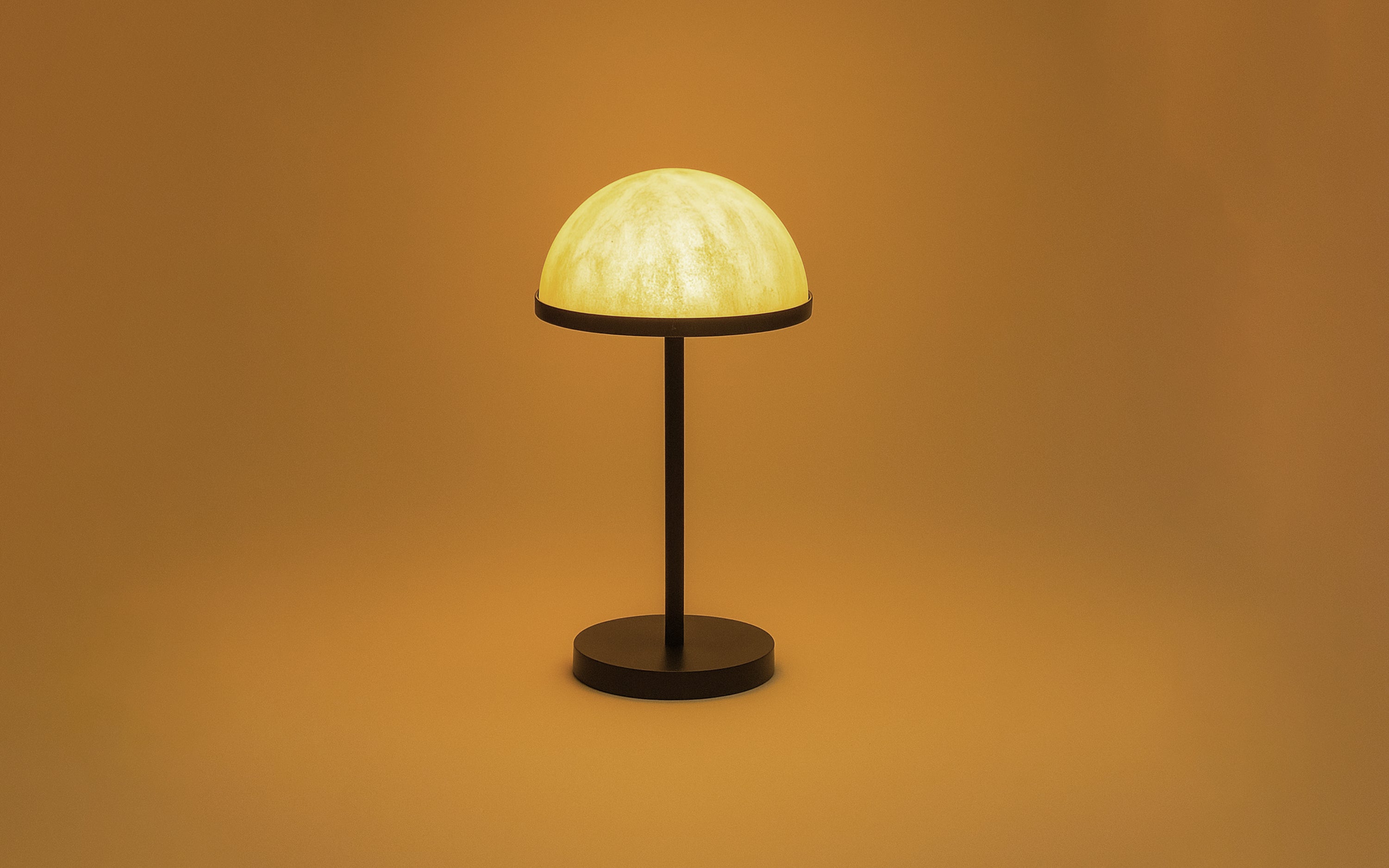Crater Table Lamp - Close shot - from right angle - Orange Tree