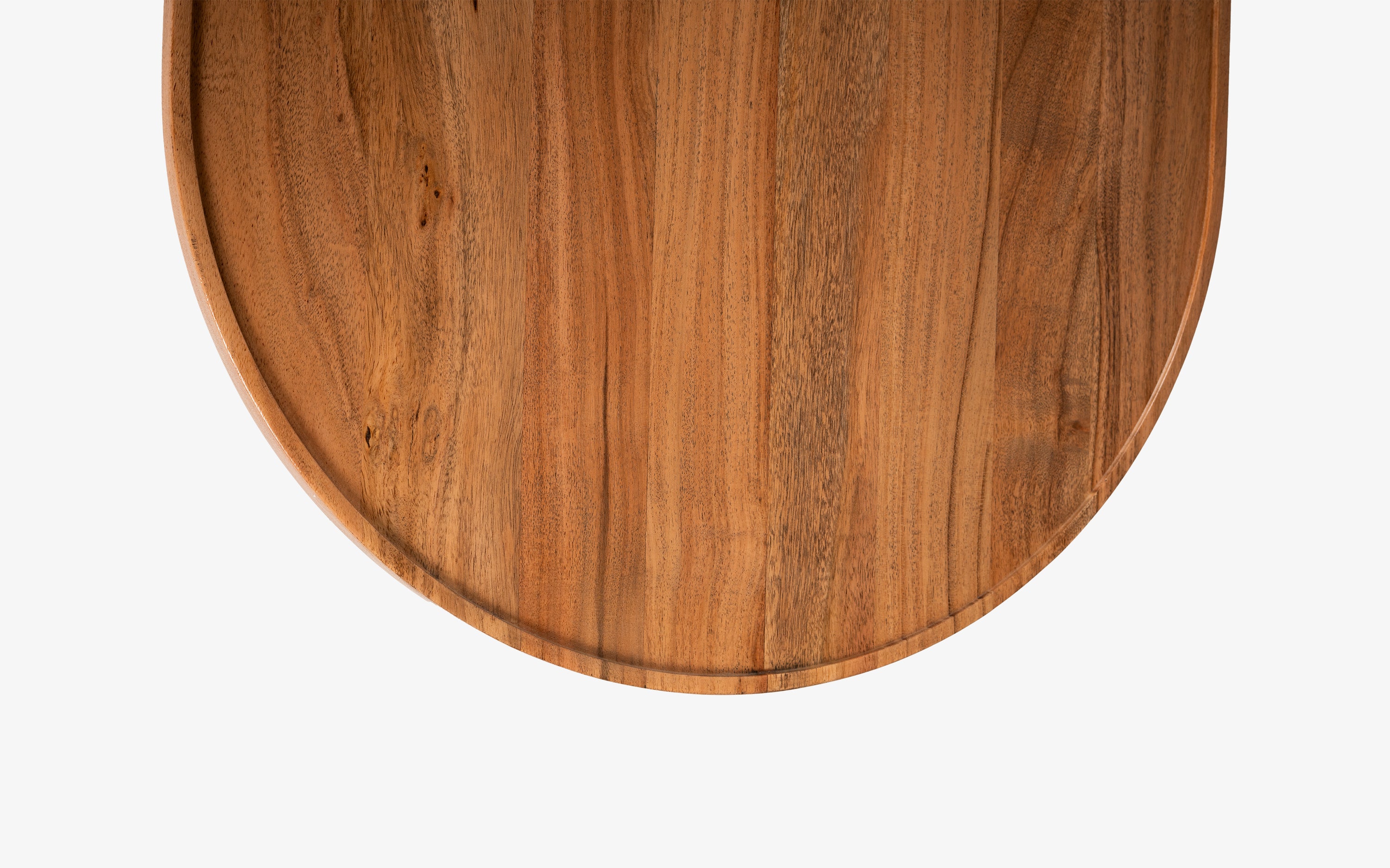 Curve Oblong Coffee Table - Solid Wood with Patina Finish - Close shot - from upper angle - Orange Tree