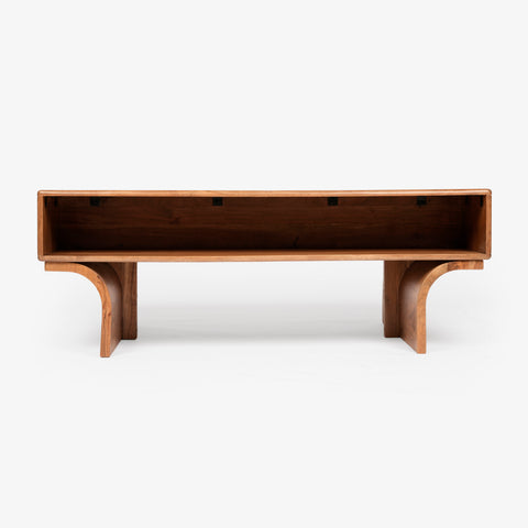 Coffee table back view with open shelf