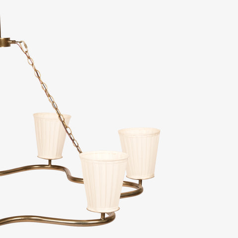 Luxury brass ceiling chandelier side view
