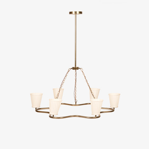 Modern dining room chandelier in whoite background