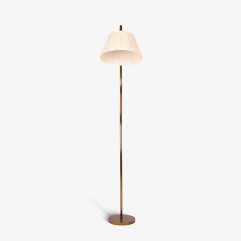 Minimalist floor lamp with fabric shade