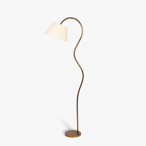 Elegant metal floor lamp with white background