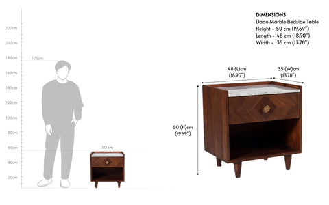 Dado Marble Bedside Table