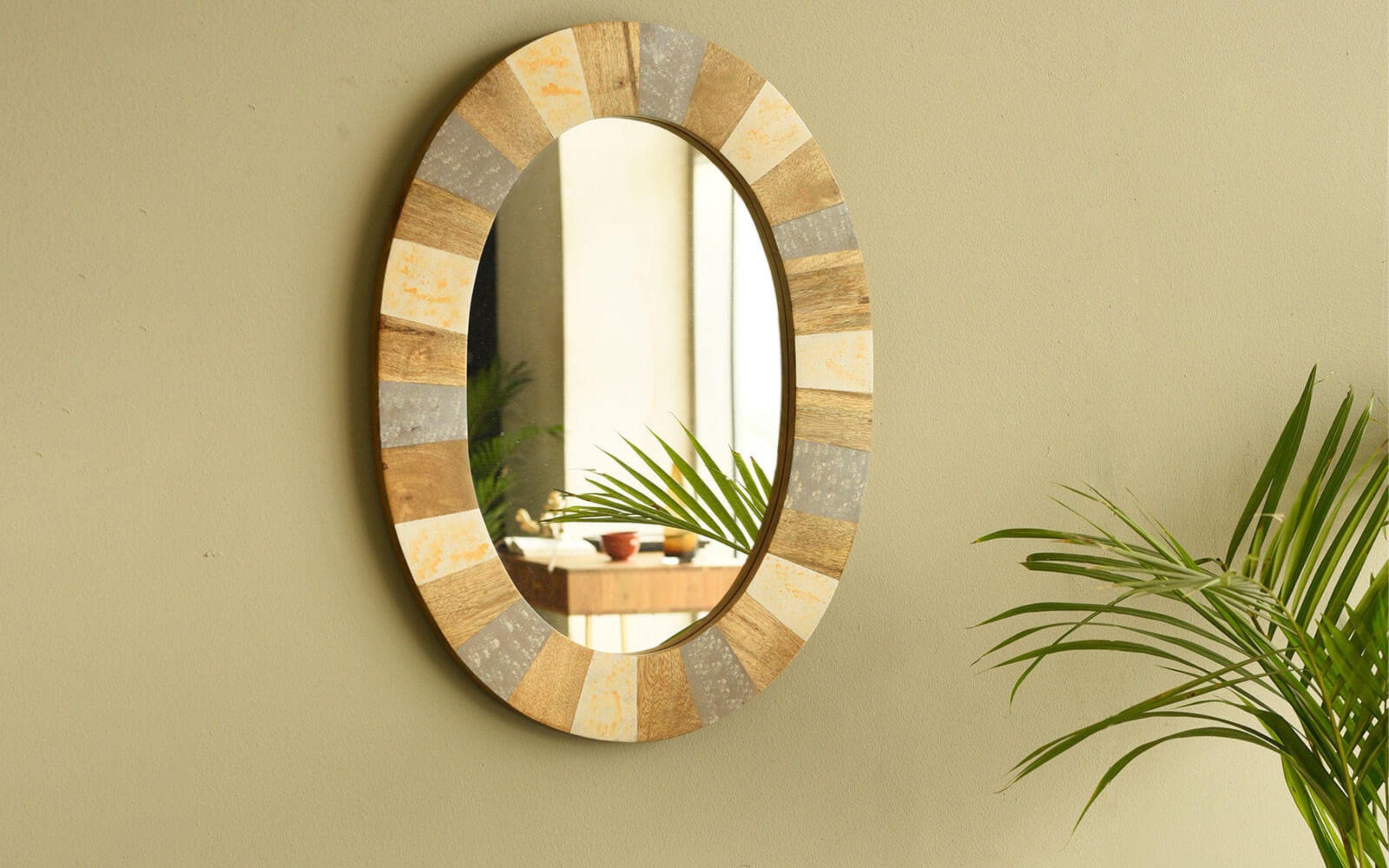 Daire Wall Mirror – Oval Decorative Mirror for Home - Orange Tree