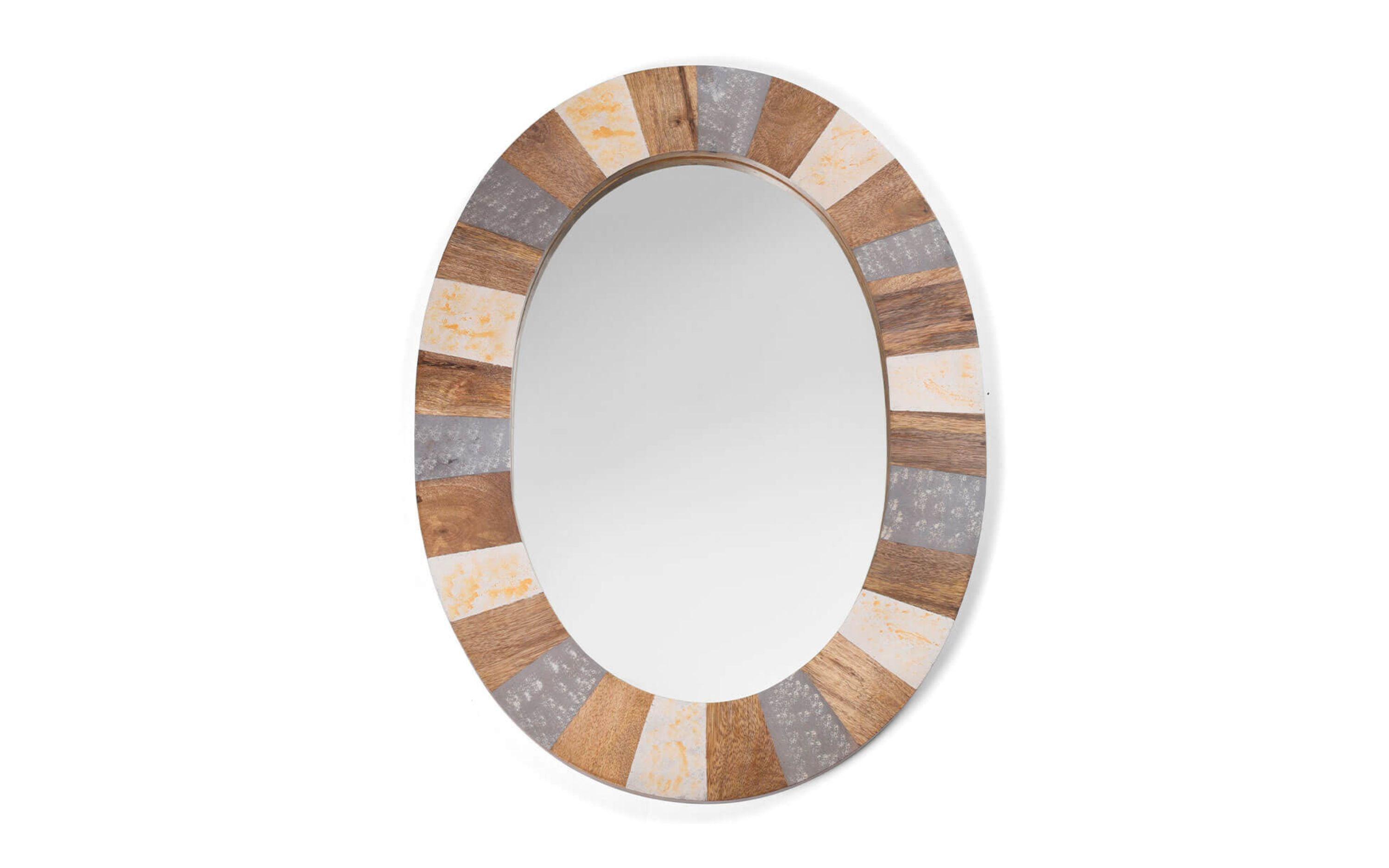 Daire Wall Mirror – Oval Decorative Mirror for Home - with white background - Orange Tree