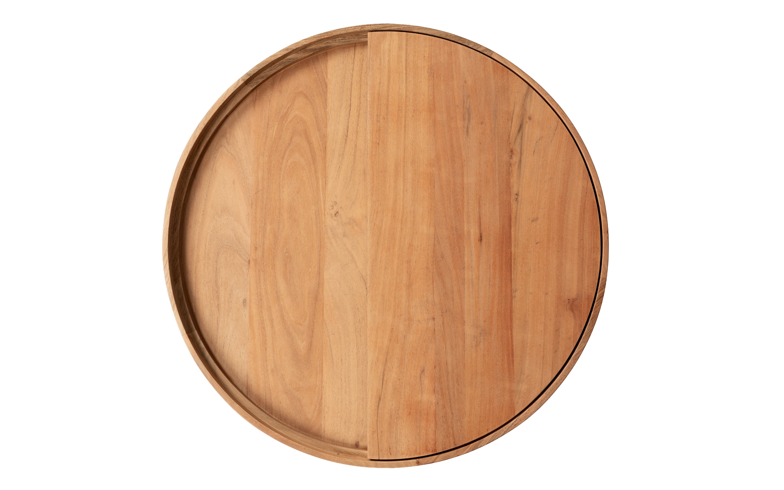 Dali Round Wooden Coffee Table with Metal Legs—Storage Table. - with white background - Orange Tree