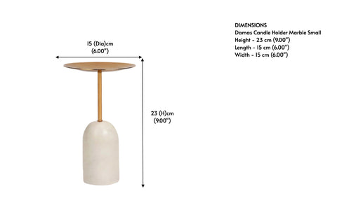 Damas Candle Holder Marble Small