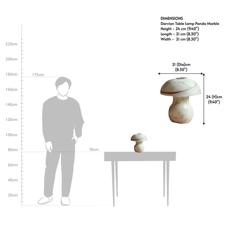 Darvian Table Lamp Panda Marble